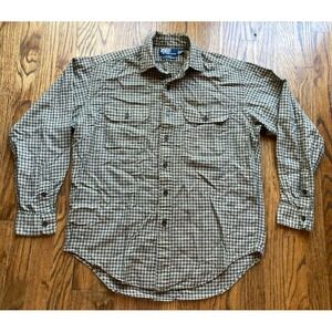 Vintage Polo Ralph Lauren Shirt Mens Size Medium GI Wool Blend Plaid Flannel